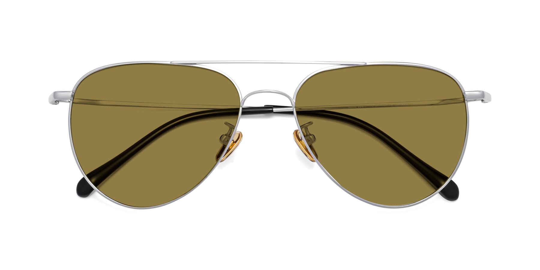 Folded Front of Hindley in Silver with Brown Polarized Lenses