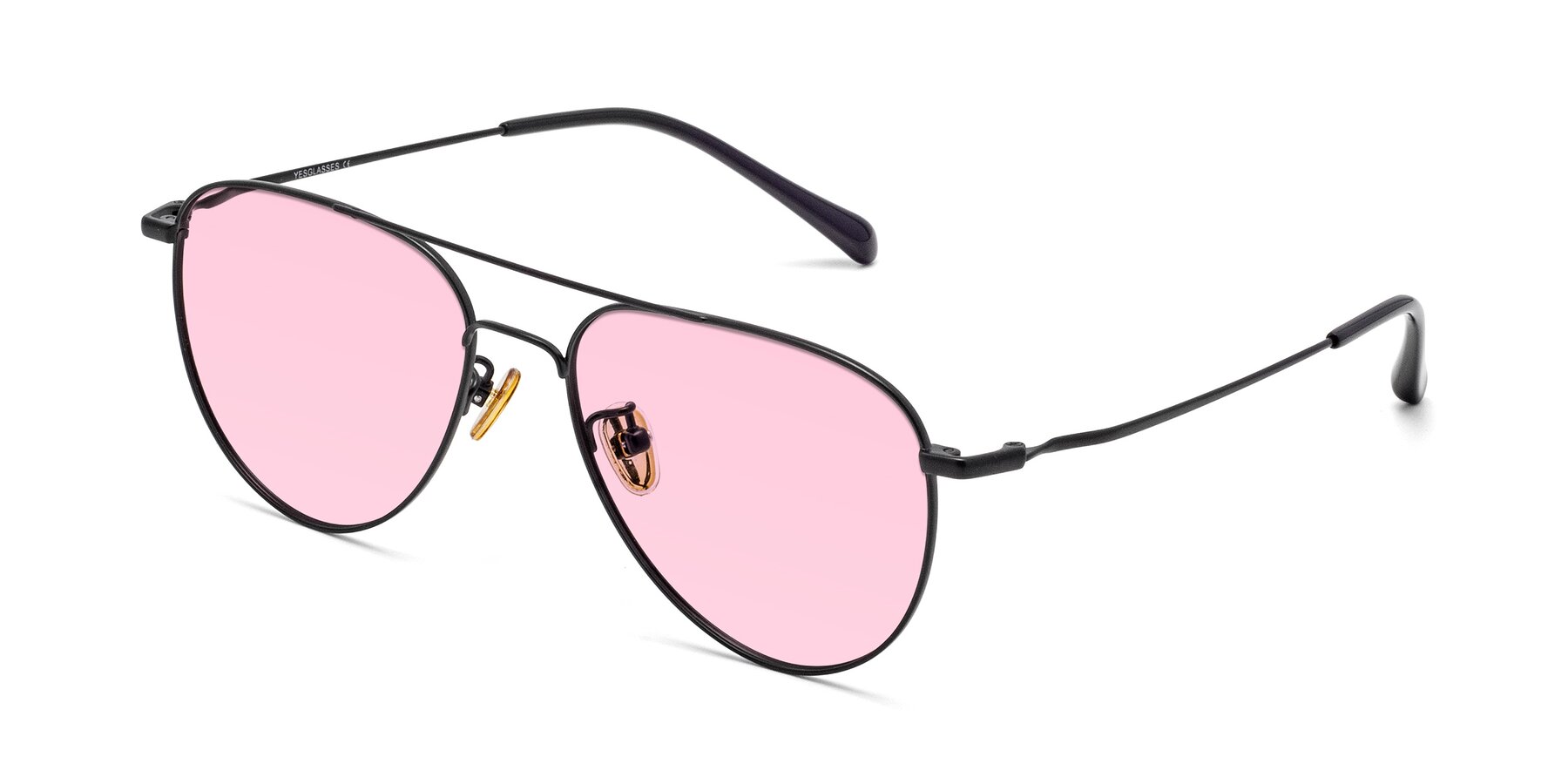 Angle of Hindley in Black with Light Pink Tinted Lenses