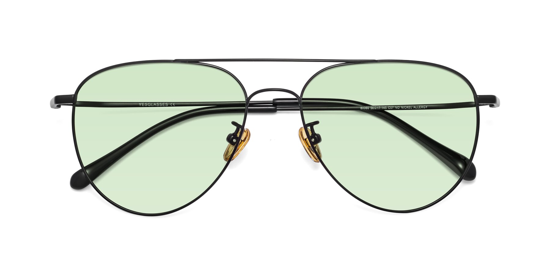 Folded Front of Hindley in Black with Light Green Tinted Lenses
