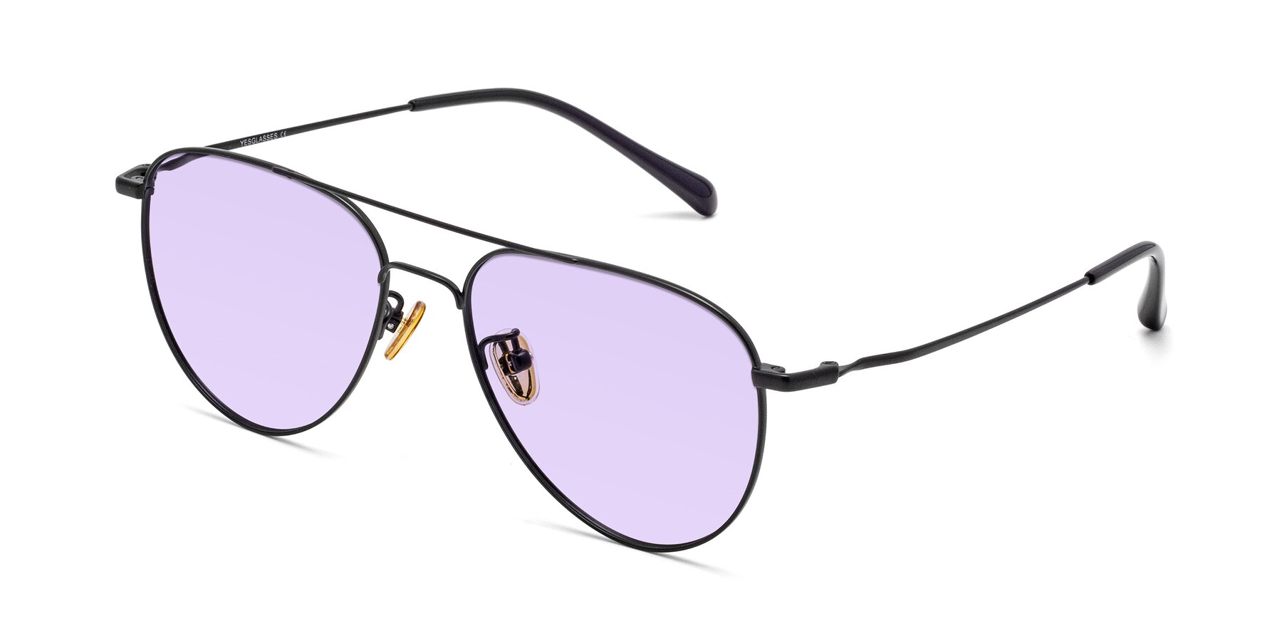 Angle of Hindley in Black with Light Purple Tinted Lenses