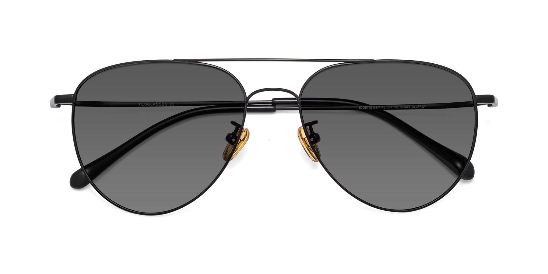 Folded Front of Hindley in Black with Medium Gray Tinted Lenses