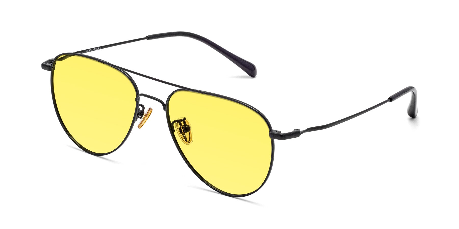 Angle of Hindley in Black with Medium Yellow Tinted Lenses