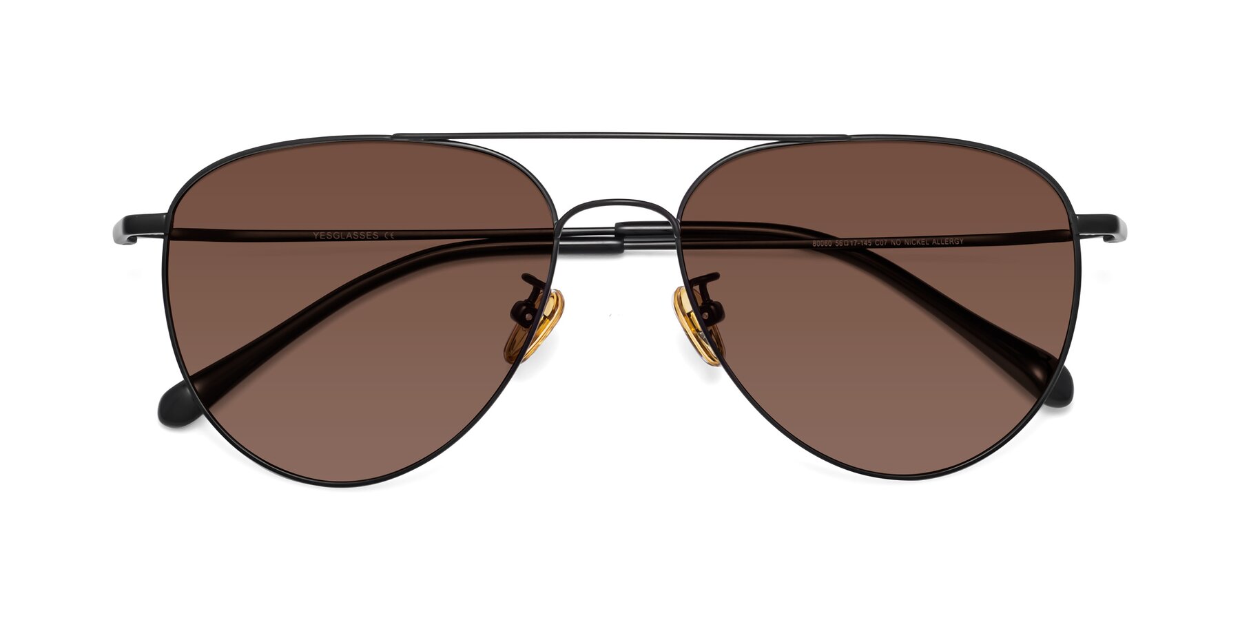 Folded Front of Hindley in Black with Brown Tinted Lenses