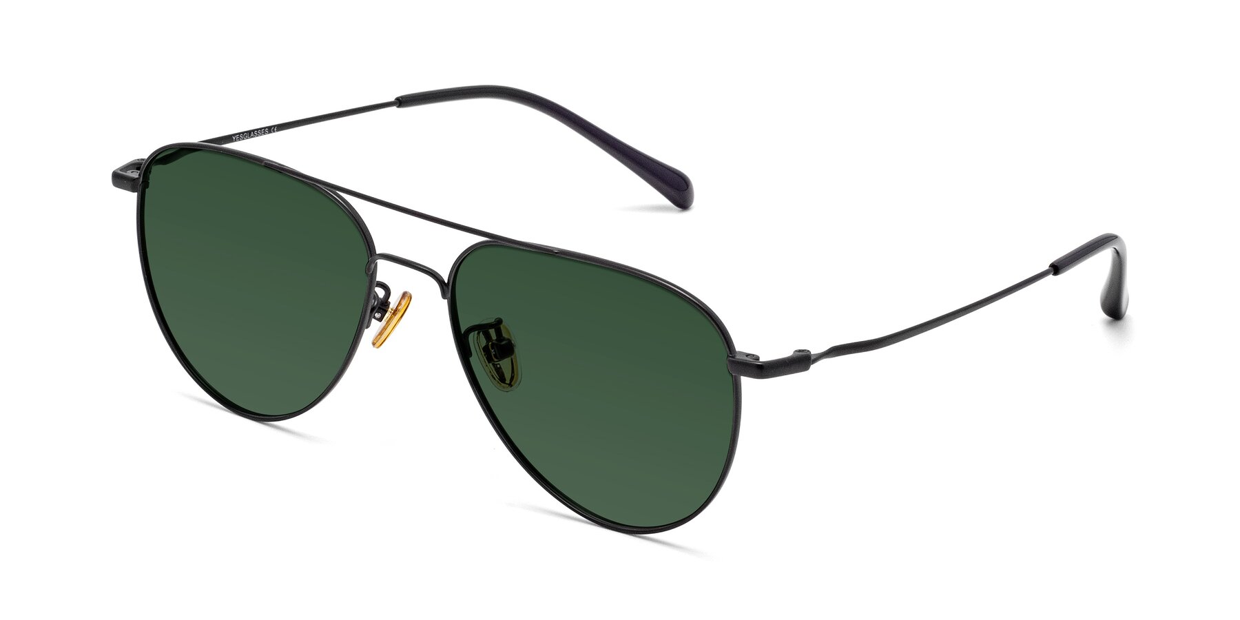 Angle of Hindley in Black with Green Tinted Lenses