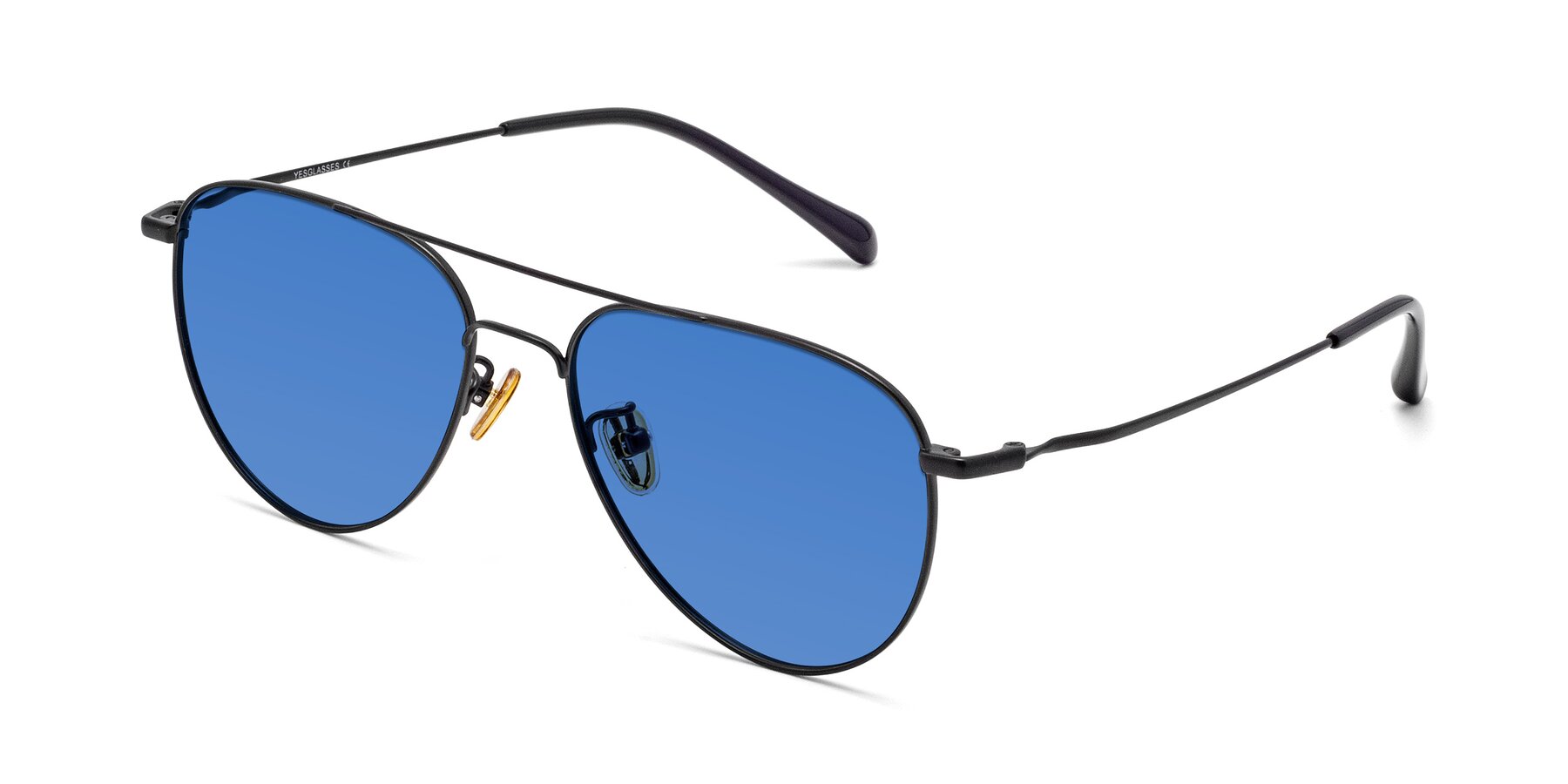 Angle of Hindley in Black with Blue Tinted Lenses