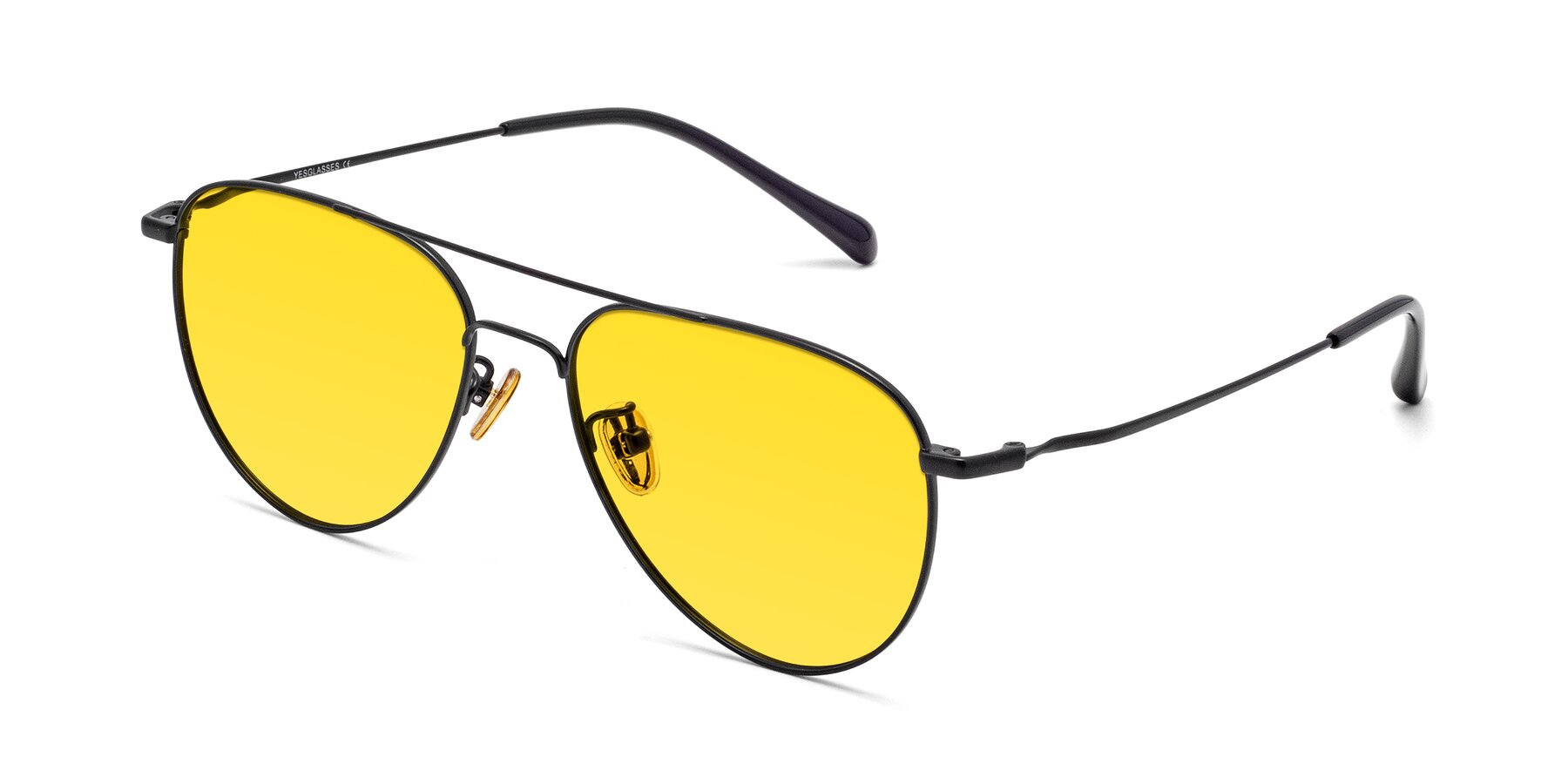 Angle of Hindley in Black with Yellow Tinted Lenses