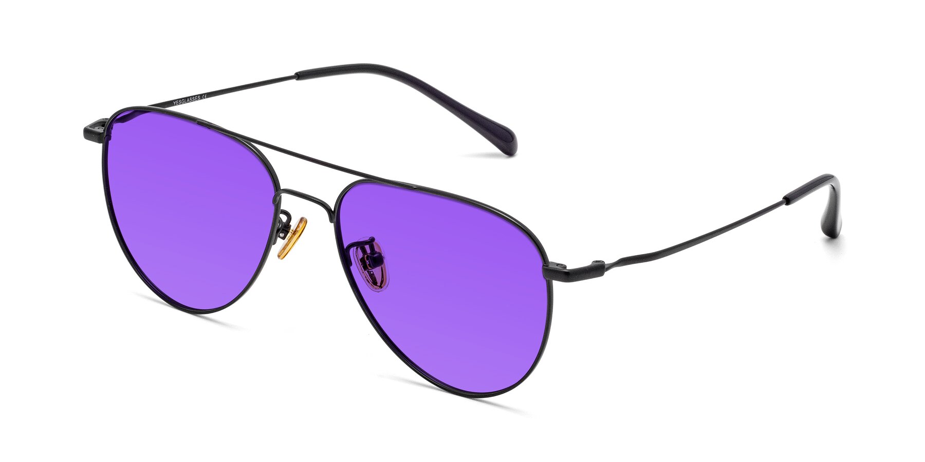 Angle of Hindley in Black with Purple Tinted Lenses