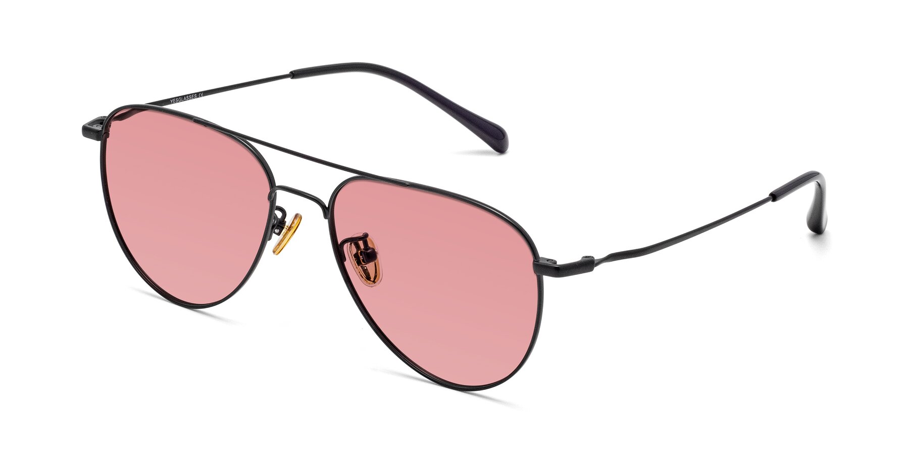 Angle of Hindley in Black with Medium Garnet Tinted Lenses