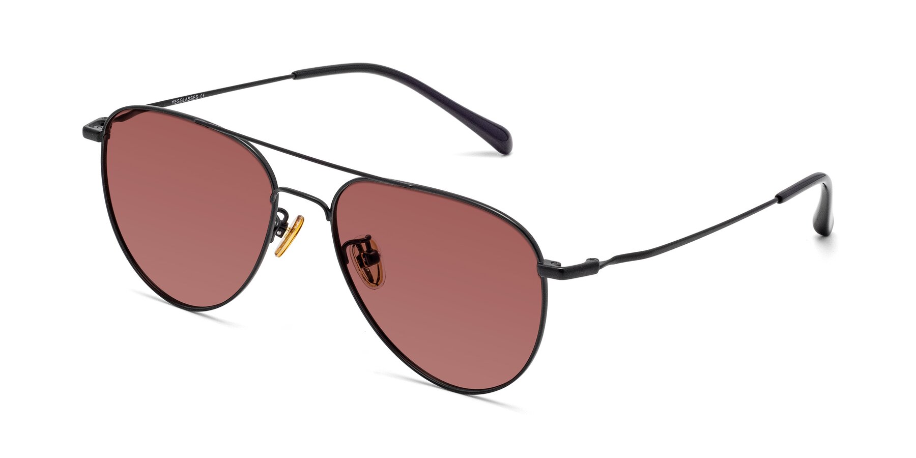 Angle of Hindley in Black with Garnet Tinted Lenses