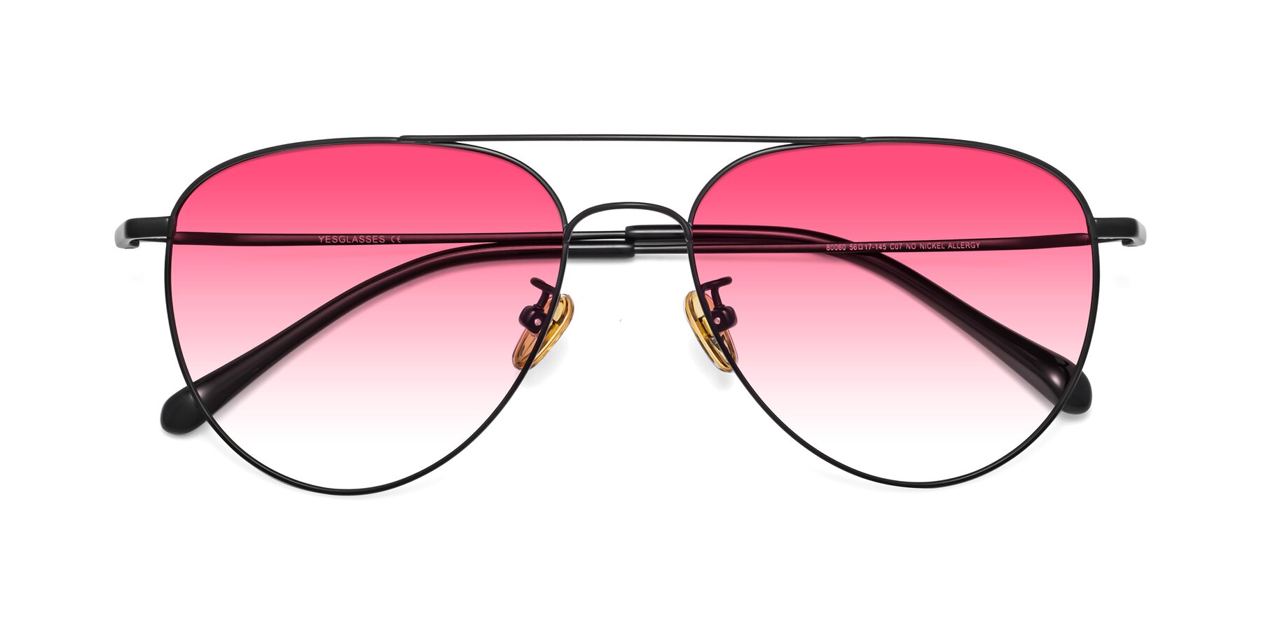 Folded Front of 80060 in Black with Pink Gradient Lenses