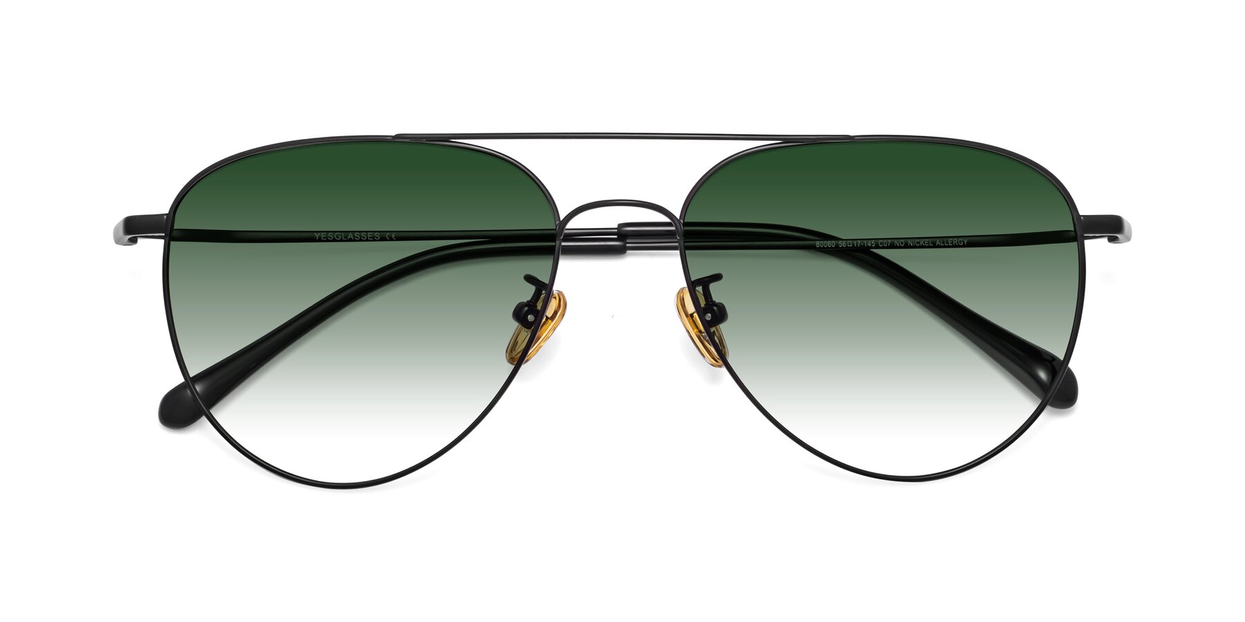 Folded Front of Hindley in Black with Green Gradient Lenses