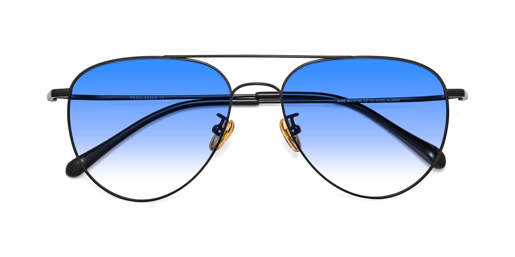 Folded Front of Hindley in Black with Blue Gradient Lenses