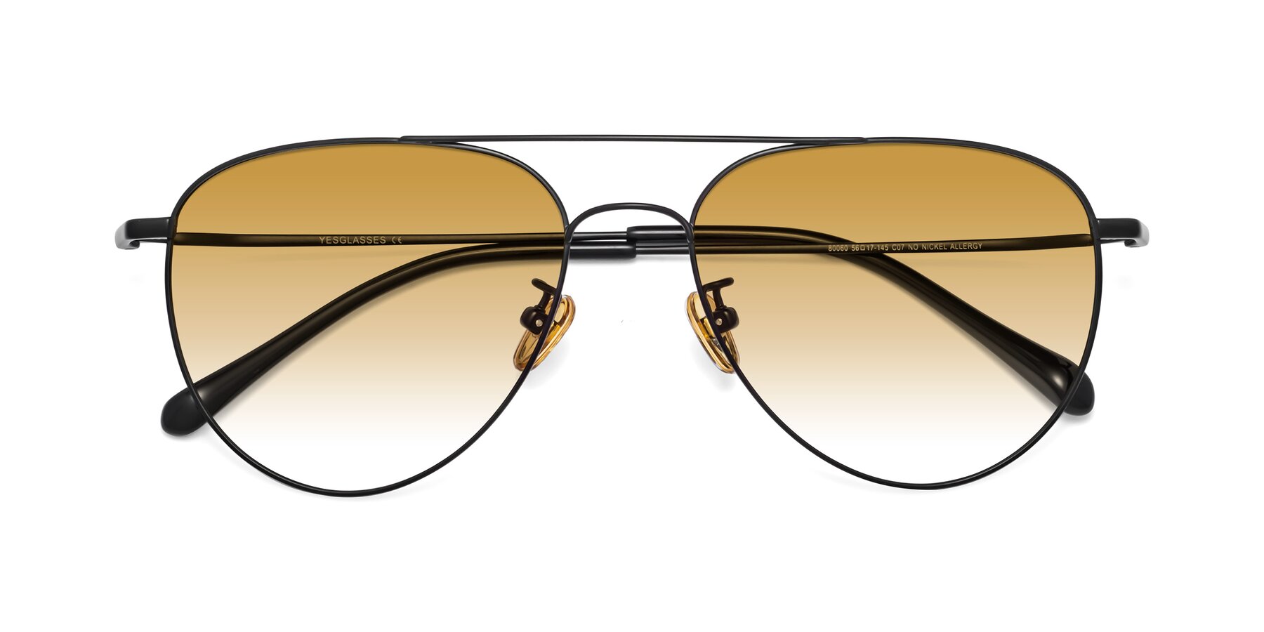 Folded Front of Hindley in Black with Champagne Gradient Lenses