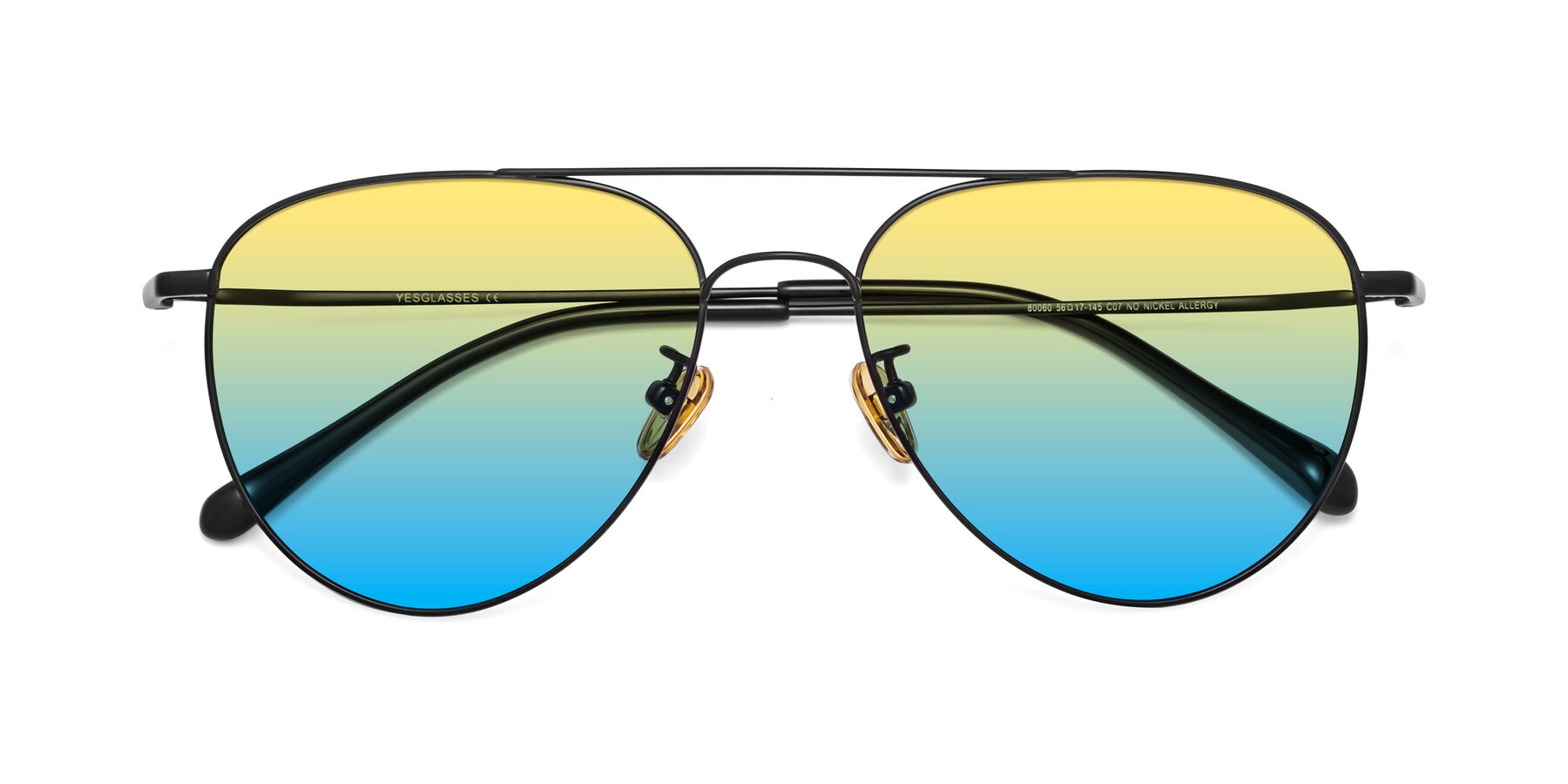 Folded Front of Hindley in Black with Yellow / Blue Gradient Lenses