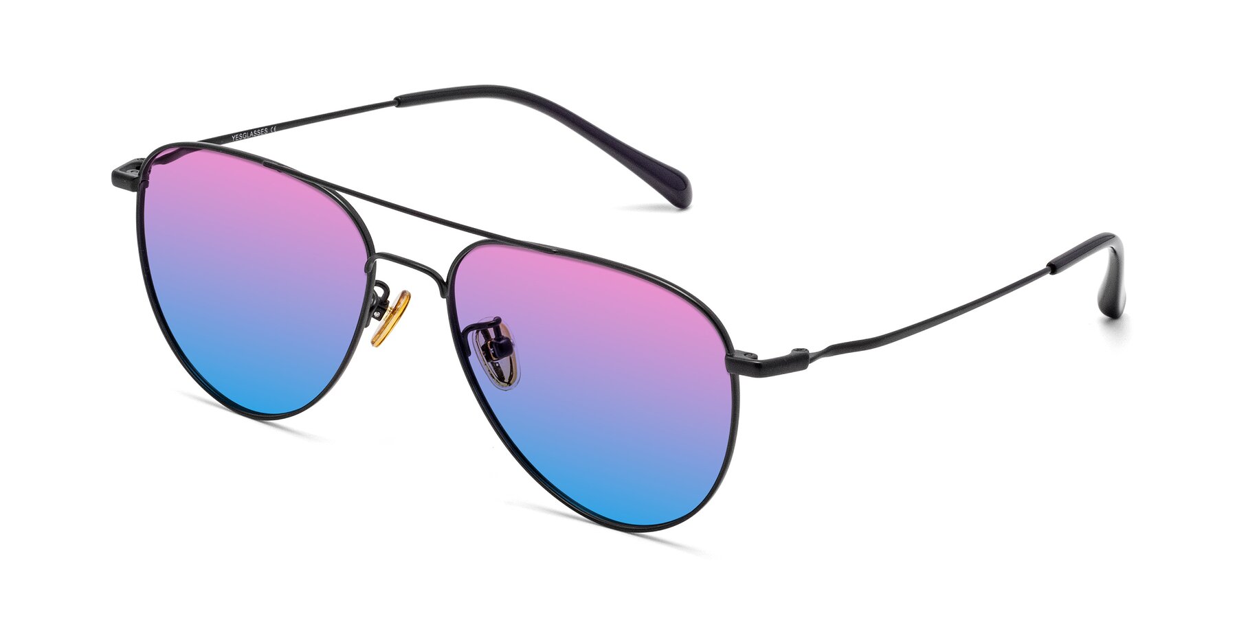 Angle of 80060 in Black with Pink / Blue Gradient Lenses