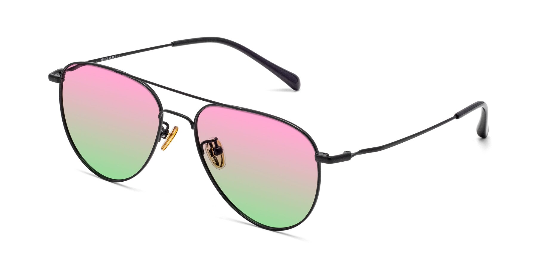 Angle of Hindley in Black with Pink / Green Gradient Lenses