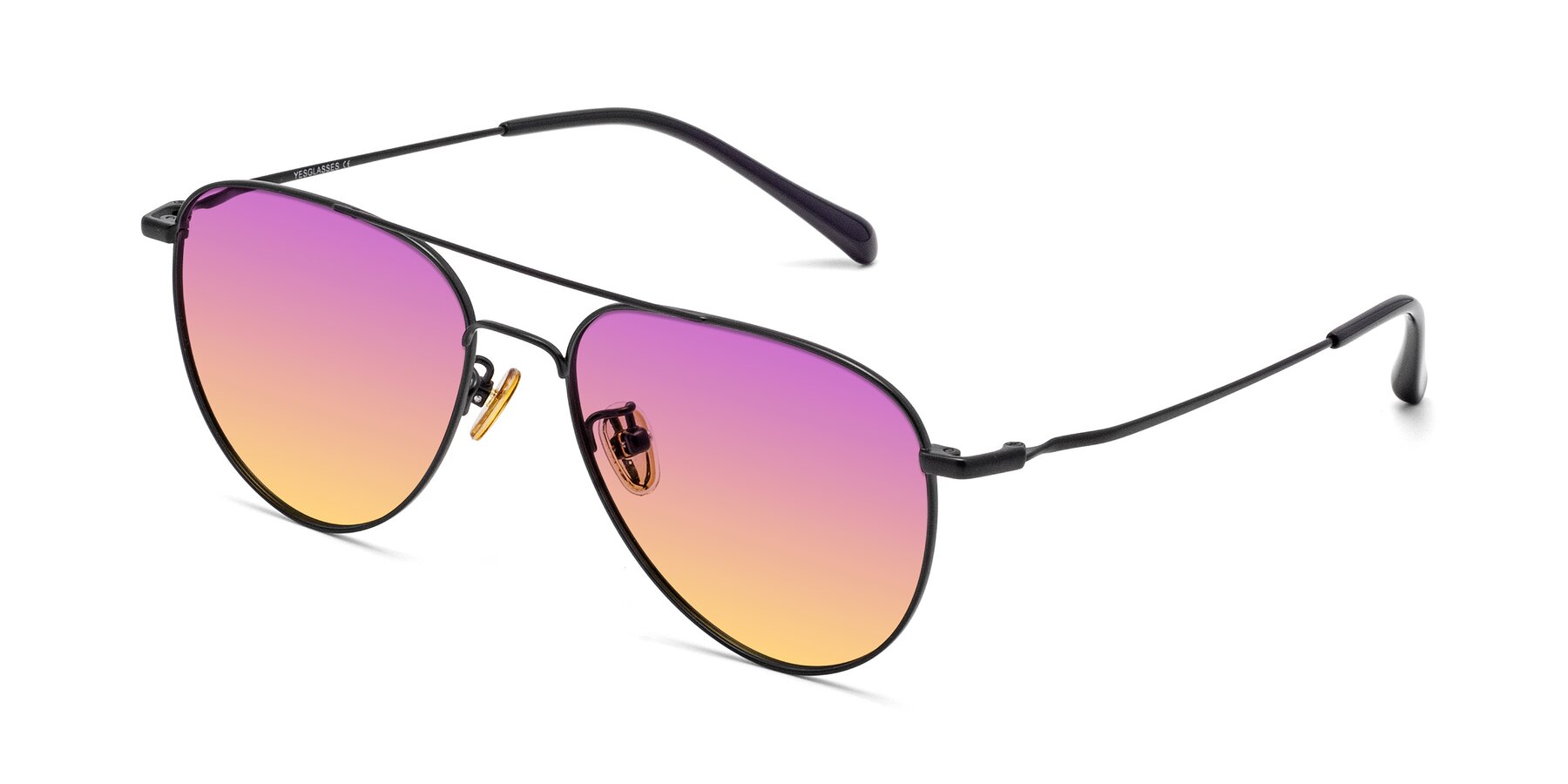 Angle of 80060 in Black with Purple / Yellow Gradient Lenses