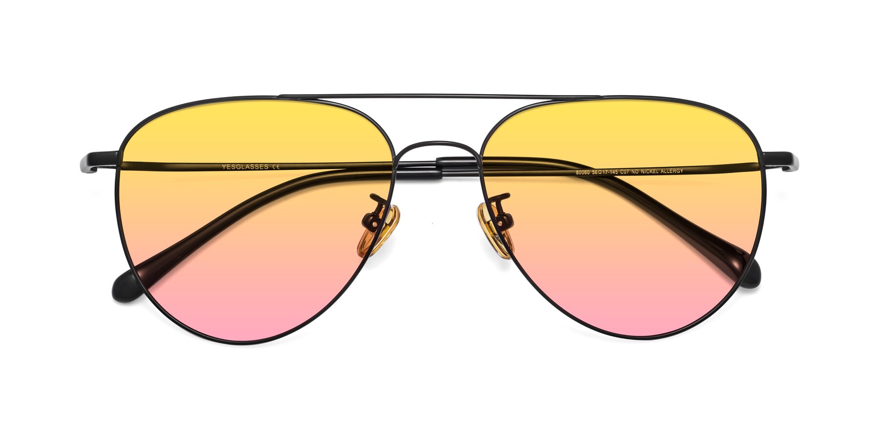 Folded Front of Hindley in Black with Yellow / Pink Gradient Lenses