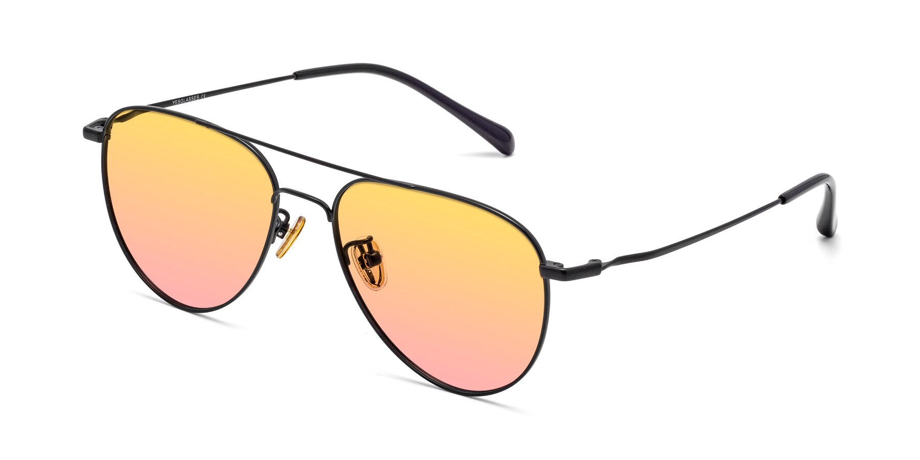 Angle of Hindley in Black with Yellow / Pink Gradient Lenses