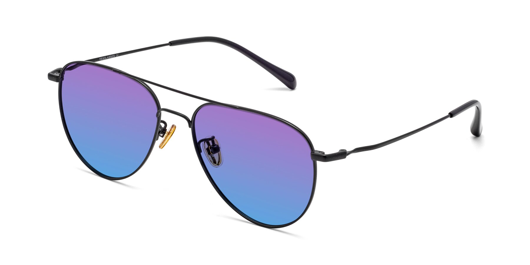 Angle of 80060 in Black with Purple / Blue Gradient Lenses
