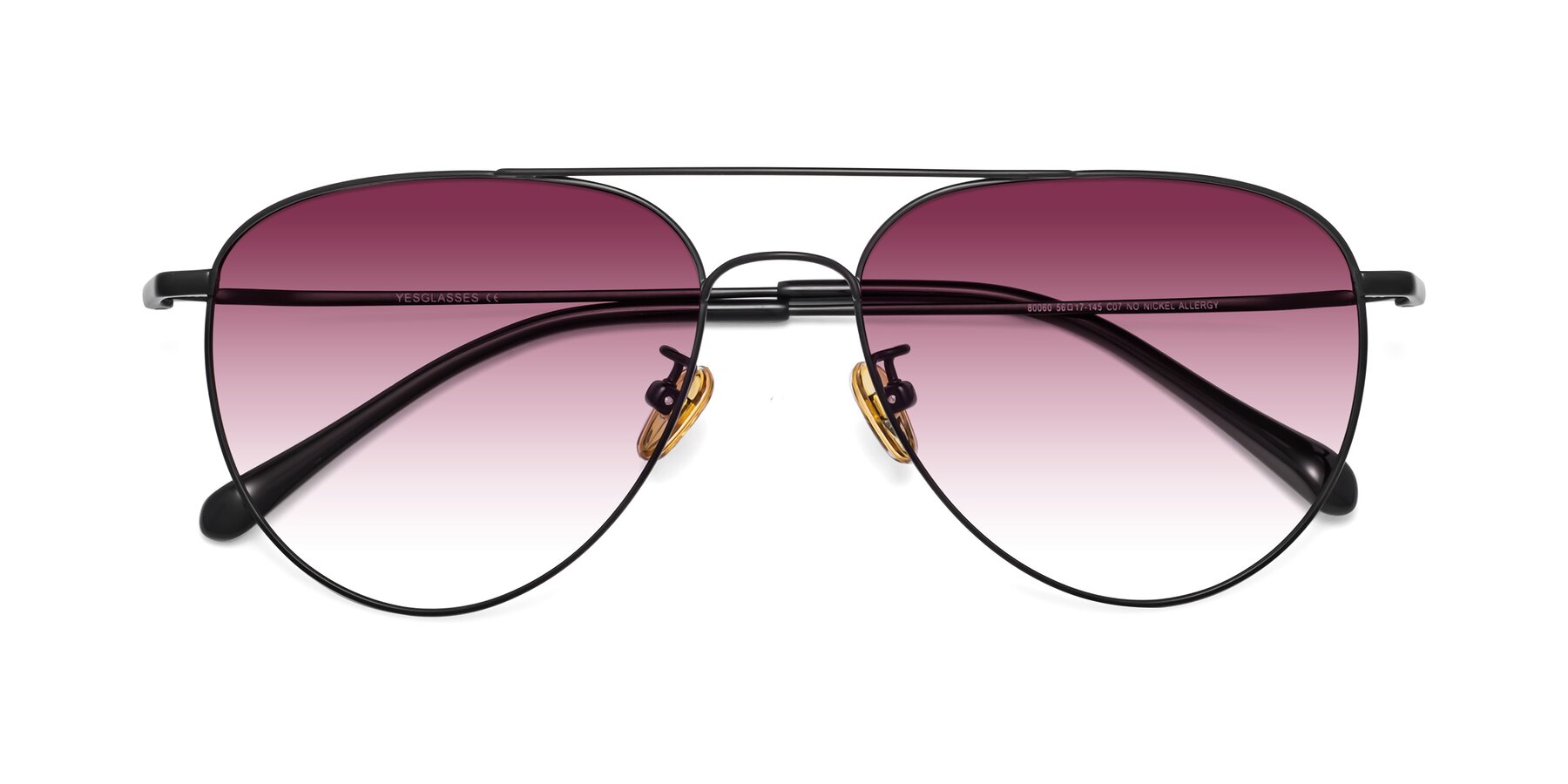 Folded Front of Hindley in Black with Wine Gradient Lenses