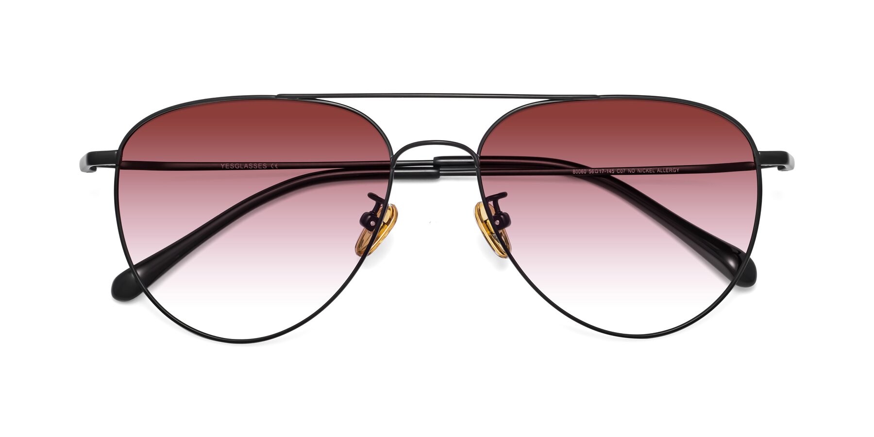 Folded Front of Hindley in Black with Garnet Gradient Lenses