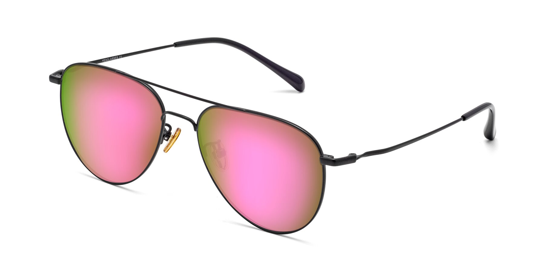 Angle of Hindley in Black with Pink Mirrored Lenses