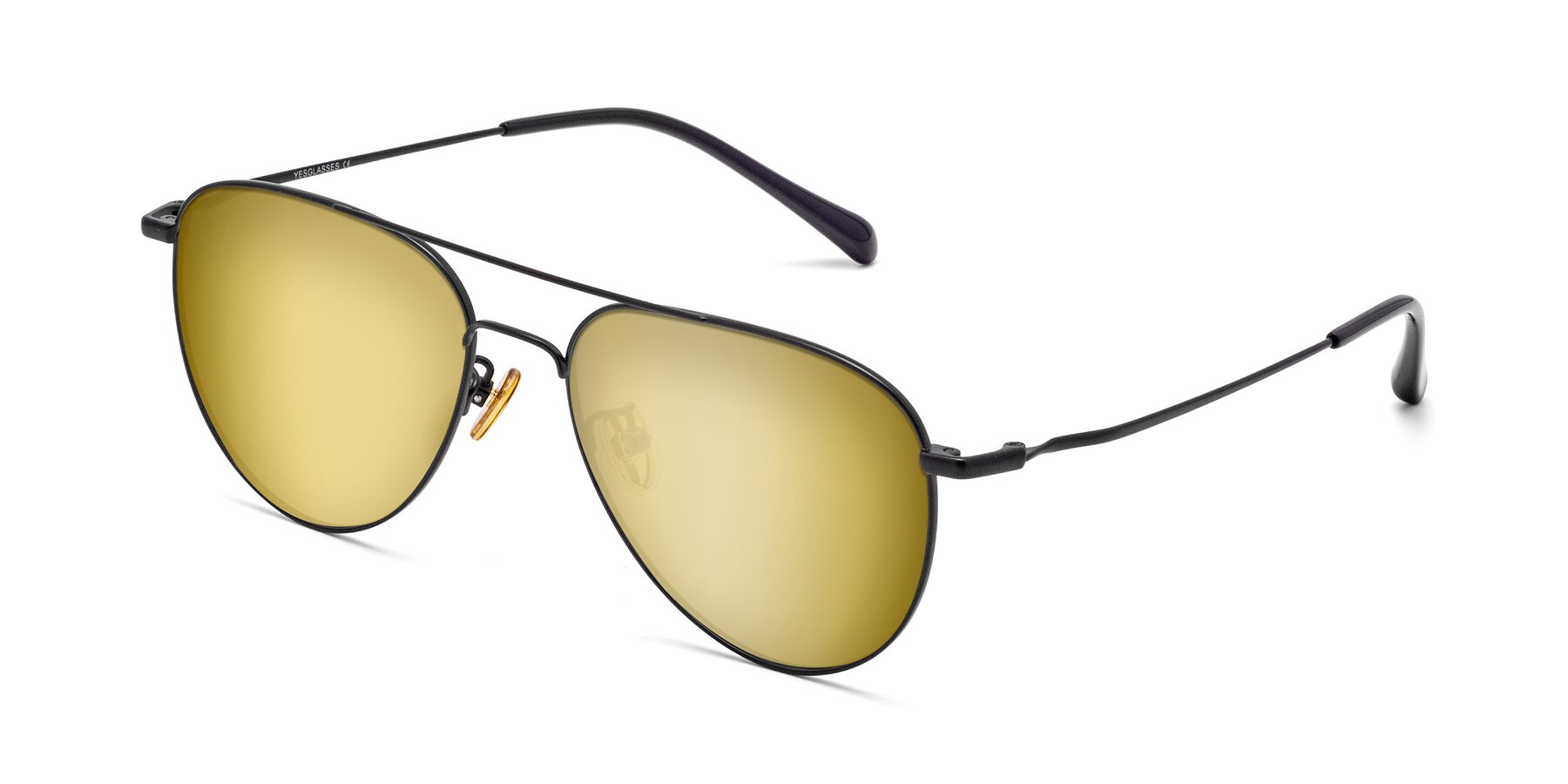 Angle of Hindley in Black with Gold Mirrored Lenses