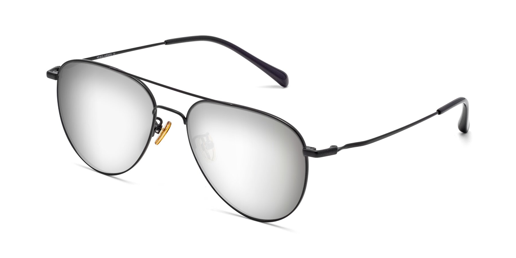 Angle of Hindley in Black with Silver Mirrored Lenses