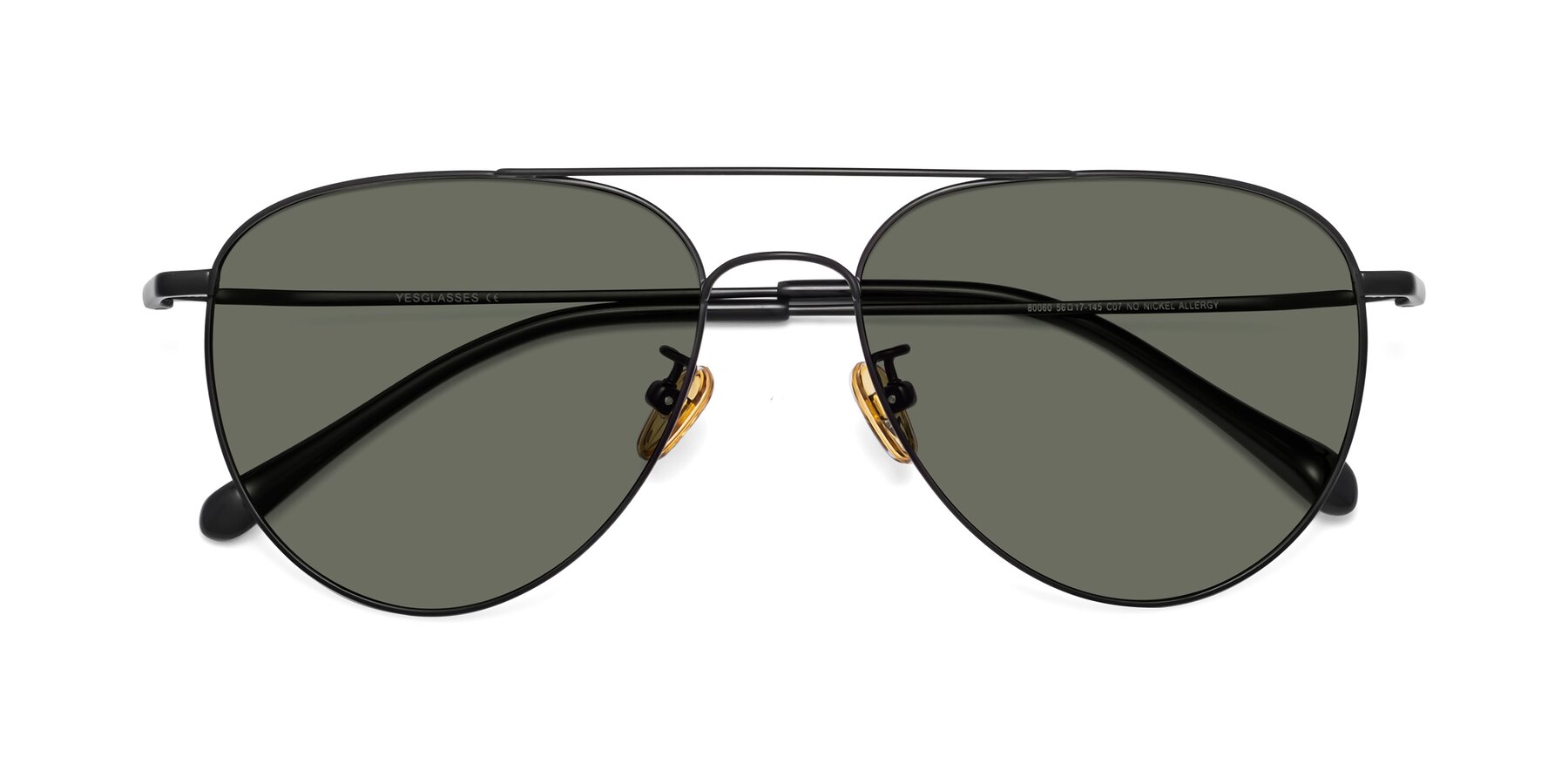 Folded Front of Hindley in Black with Gray Polarized Lenses