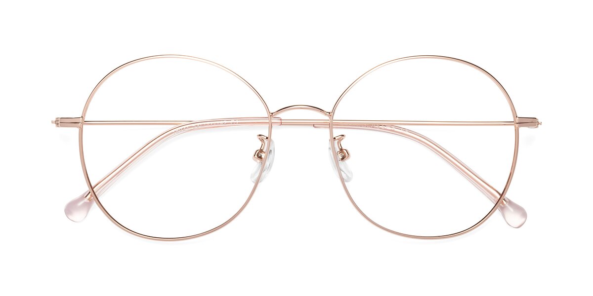 Rose Gold Grandpa Oversized Round Eyeglasses - Dallas