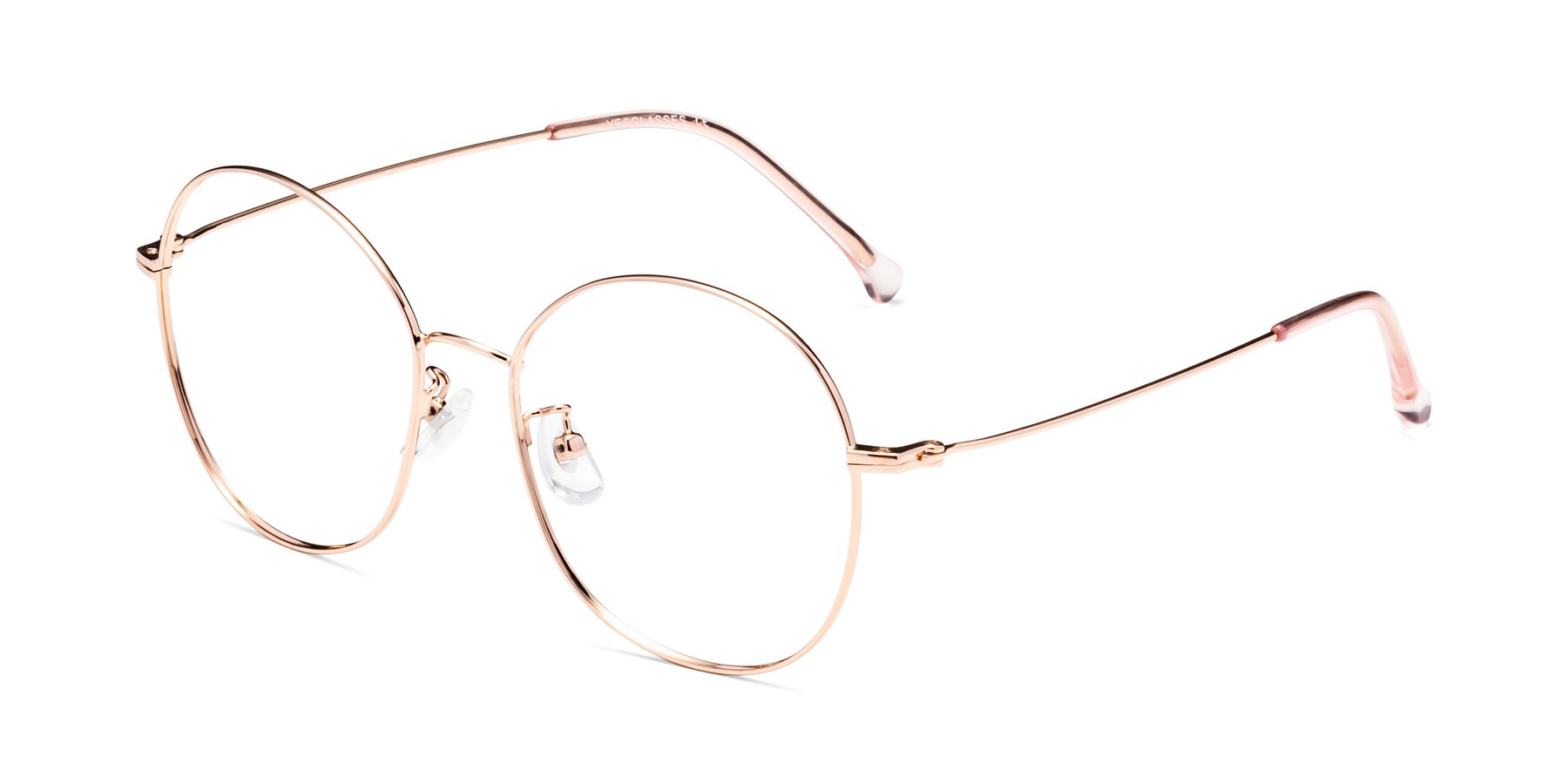 Angle of Dallas in Rose Gold with Clear Eyeglass Lenses