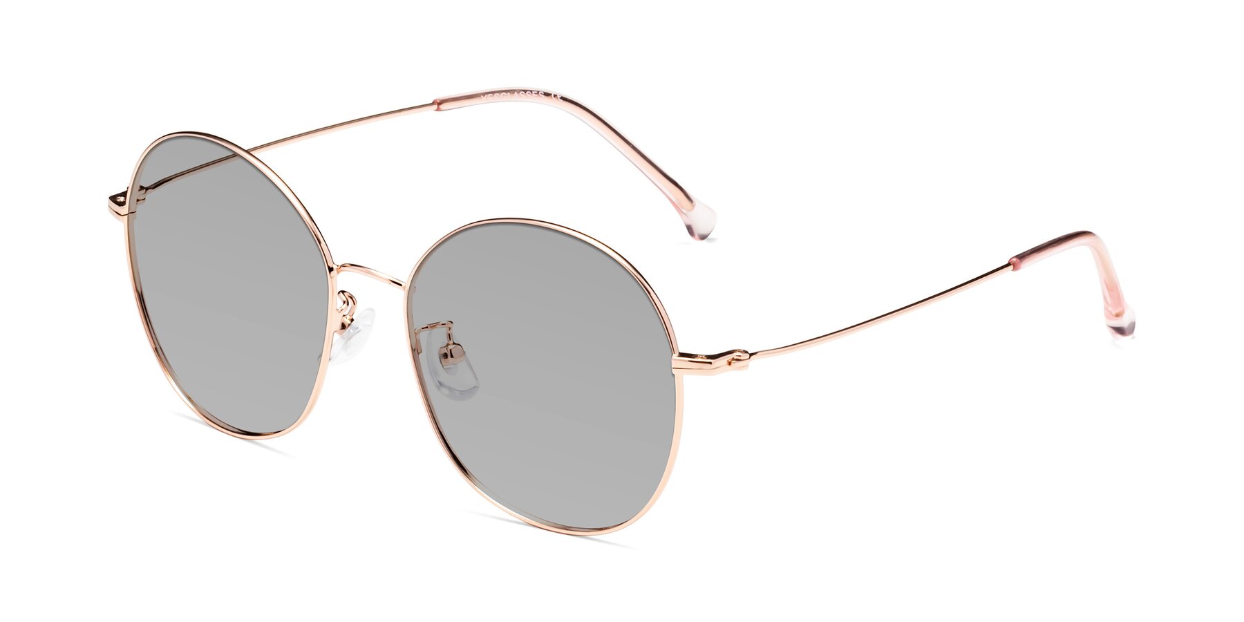 Angle of Dallas in Rose Gold with Light Gray Tinted Lenses