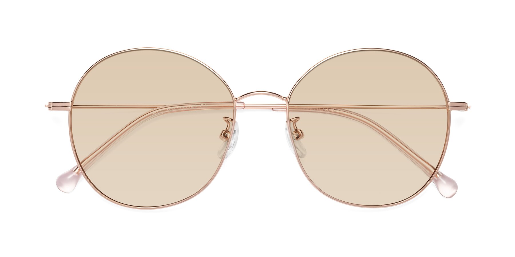 Folded Front of Dallas in Rose Gold with Light Brown Tinted Lenses