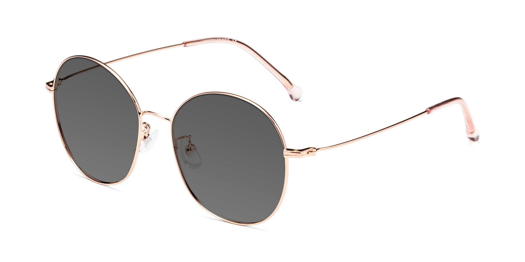 Angle of Dallas in Rose Gold with Medium Gray Tinted Lenses