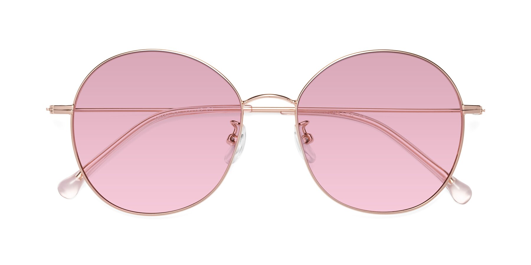 Folded Front of Dallas in Rose Gold with Light Wine Tinted Lenses