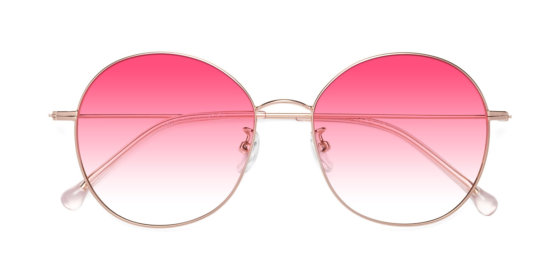Folded Front of Dallas in Rose Gold with Pink Gradient Lenses