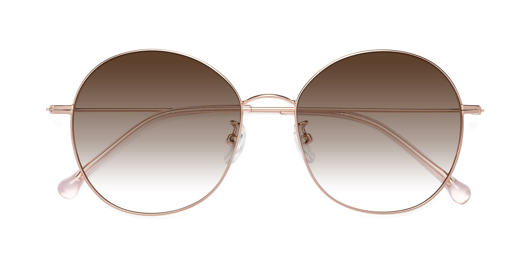 Folded Front of Dallas in Rose Gold with Brown Gradient Lenses