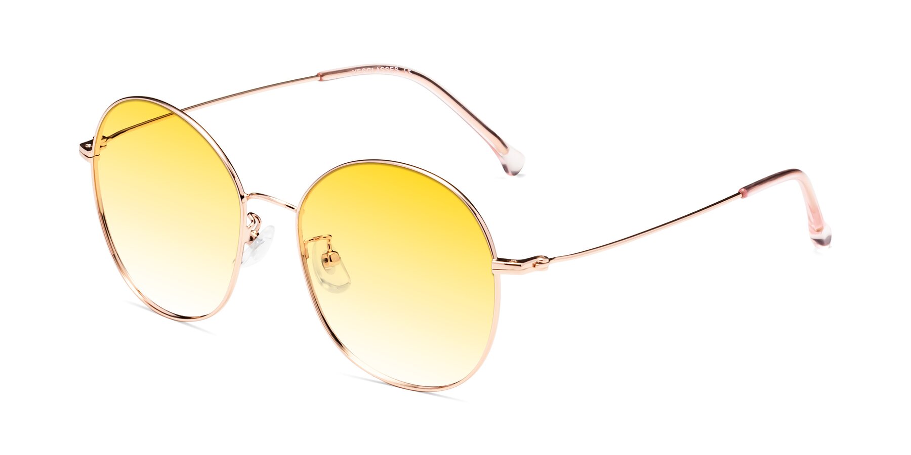 Angle of Dallas in Rose Gold with Yellow Gradient Lenses