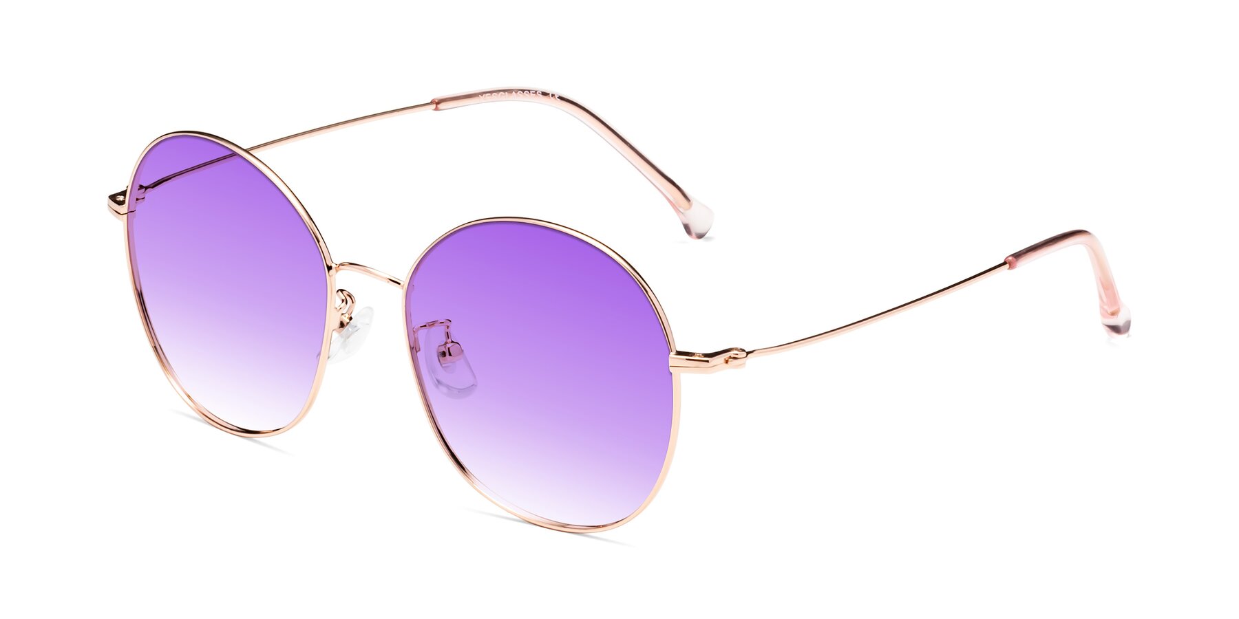 Angle of Dallas in Rose Gold with Purple Gradient Lenses