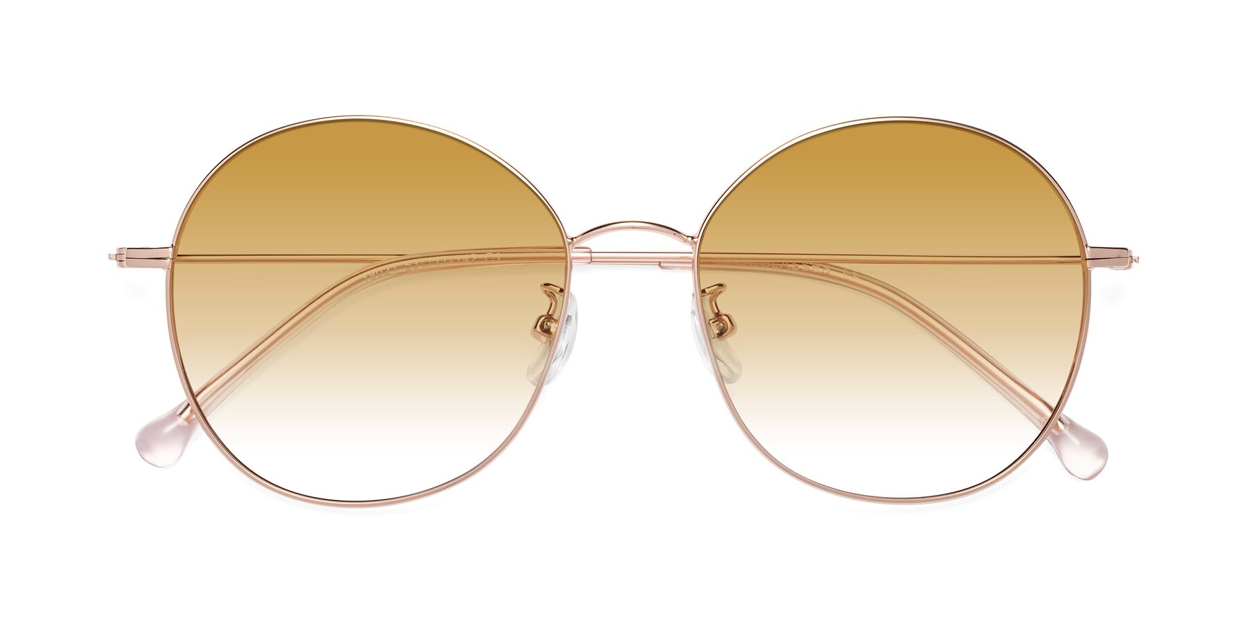 Folded Front of Dallas in Rose Gold with Champagne Gradient Lenses
