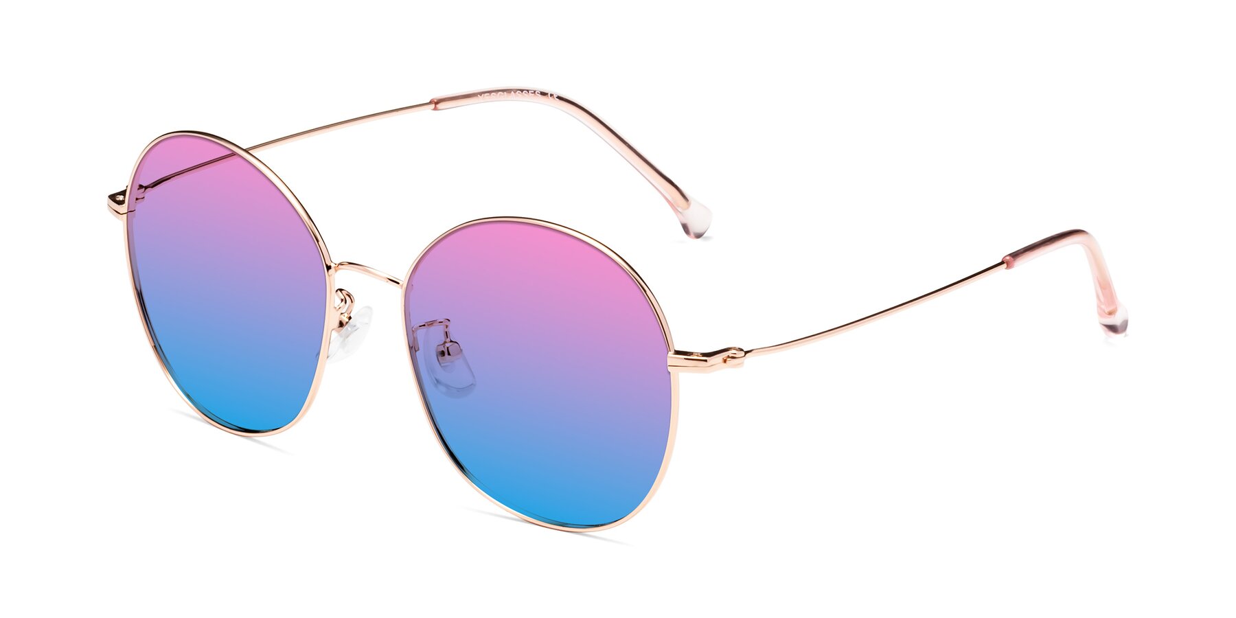 Angle of Dallas in Rose Gold with Pink / Blue Gradient Lenses