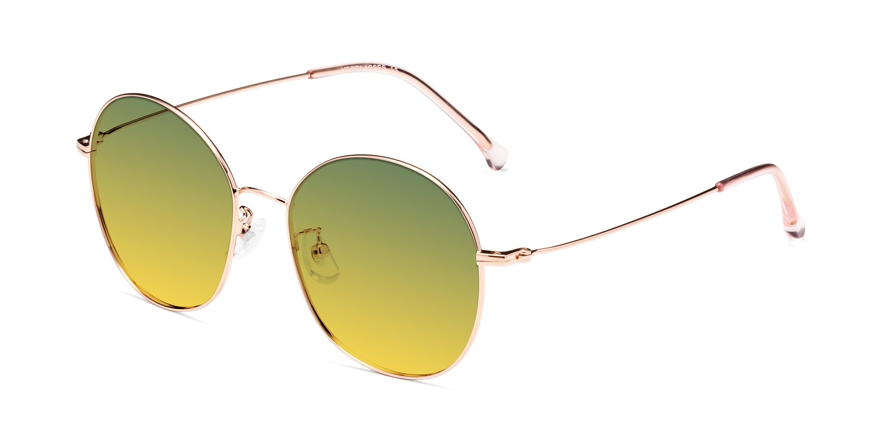 Angle of Dallas in Rose Gold with Green / Yellow Gradient Lenses