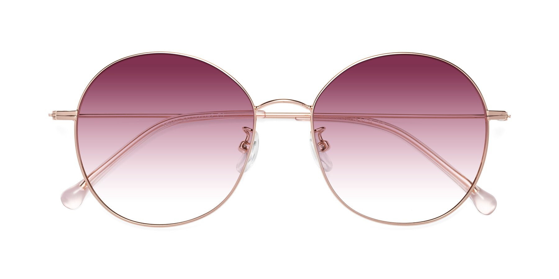 Folded Front of Dallas in Rose Gold with Wine Gradient Lenses