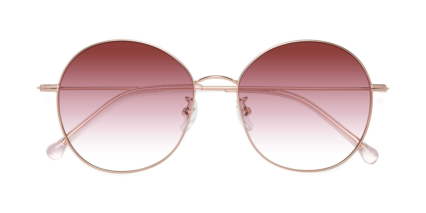 Folded Front of Dallas in Rose Gold with Garnet Gradient Lenses