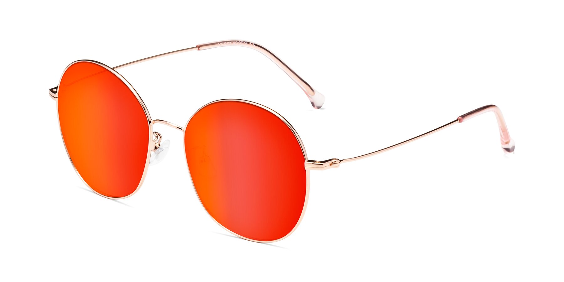 Angle of Dallas in Rose Gold with Red Gold Mirrored Lenses
