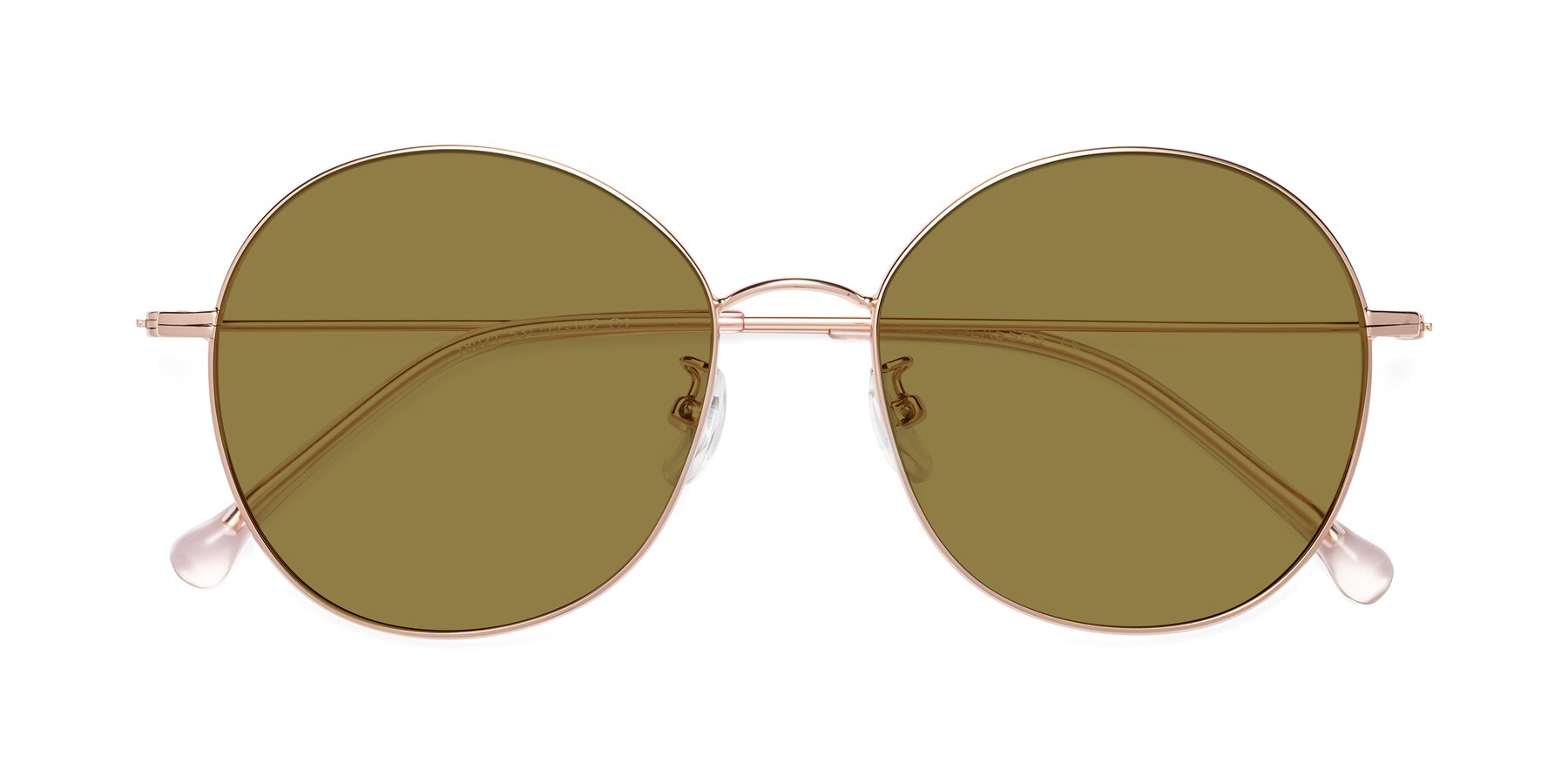 Folded Front of Dallas in Rose Gold with Brown Polarized Lenses