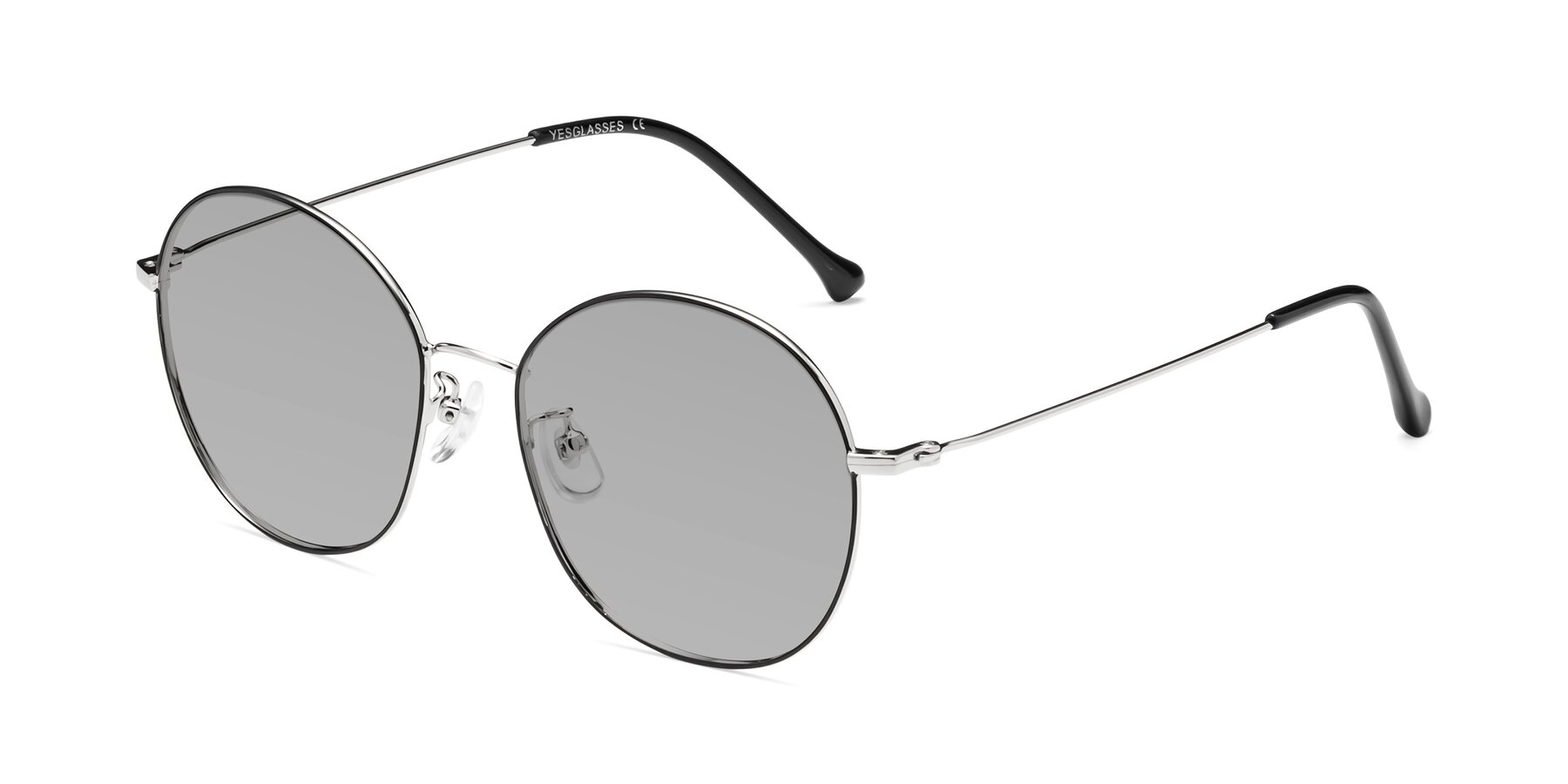 Angle of Dallas in Black-Silver with Light Gray Tinted Lenses