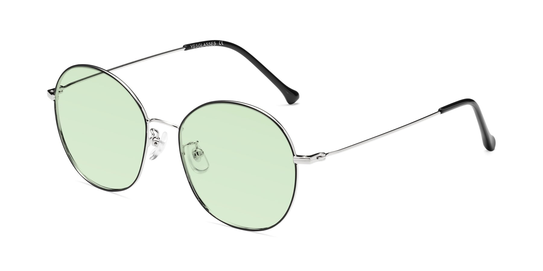 Angle of Dallas in Black-Silver with Light Green Tinted Lenses