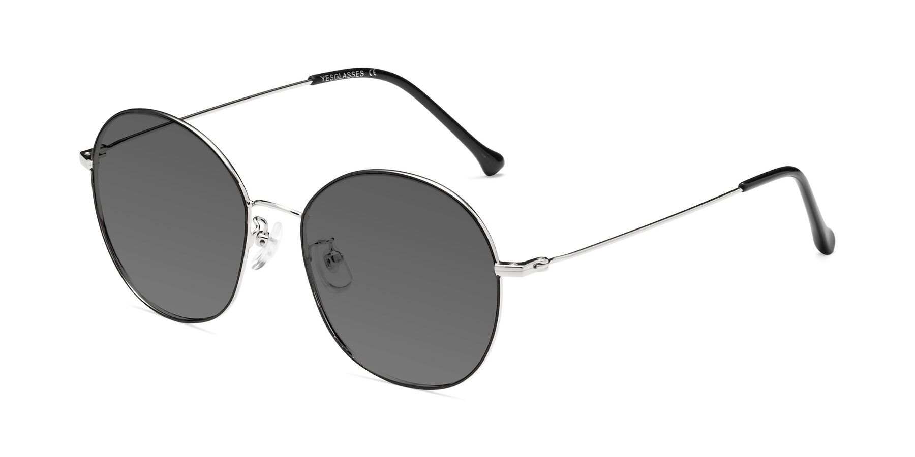 Angle of Dallas in Black-Silver with Medium Gray Tinted Lenses